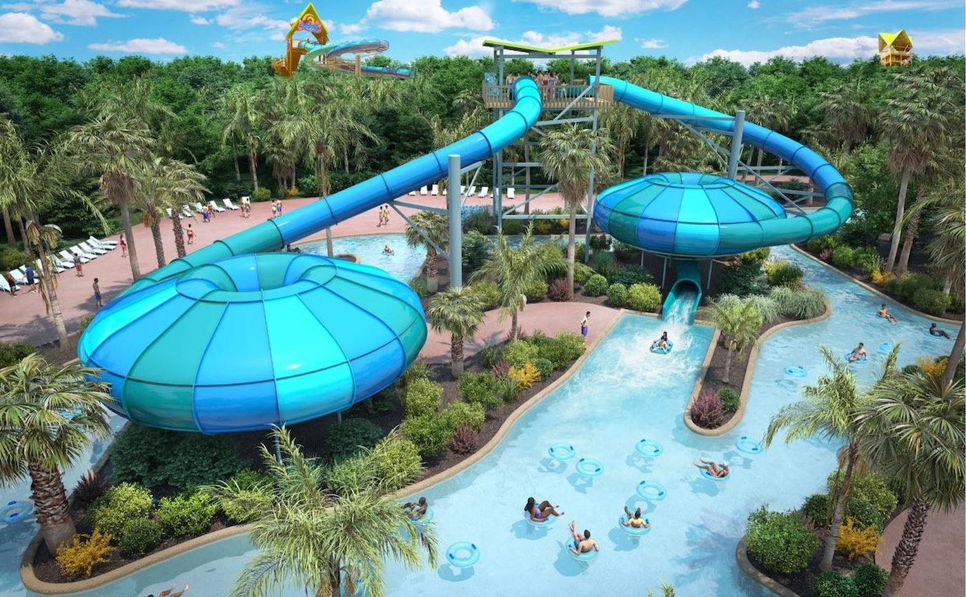 Tassie's Underwater Twist ride and lazy river at Aquatica Orlando